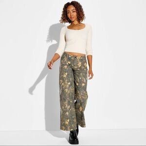 Women's Wide Leg Utility Pants - Wild Fable™ Camo XS